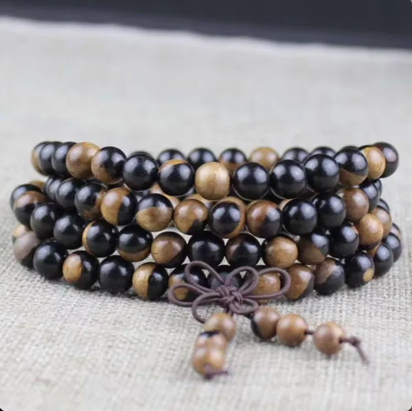 GOOD KARMA Ebony Yin Yang Wood Mala
